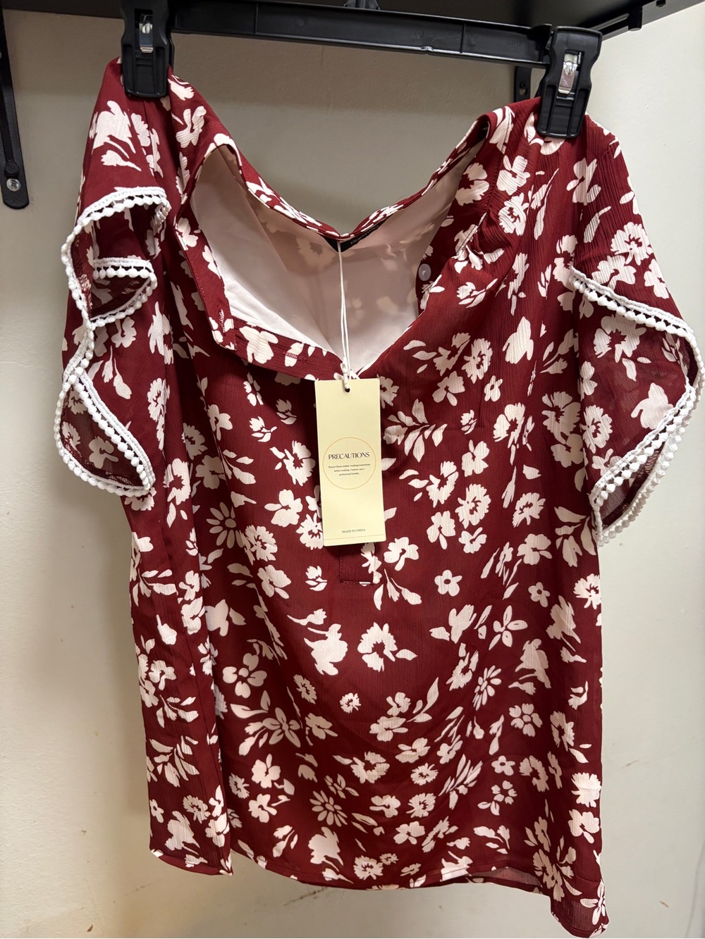 Dokotoo Women’s Casual Floral Print Shirt Sleeve Blouse,Sz Medium,Bohemian, BNWT